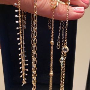 Ankle bracelets Set of four goldtone